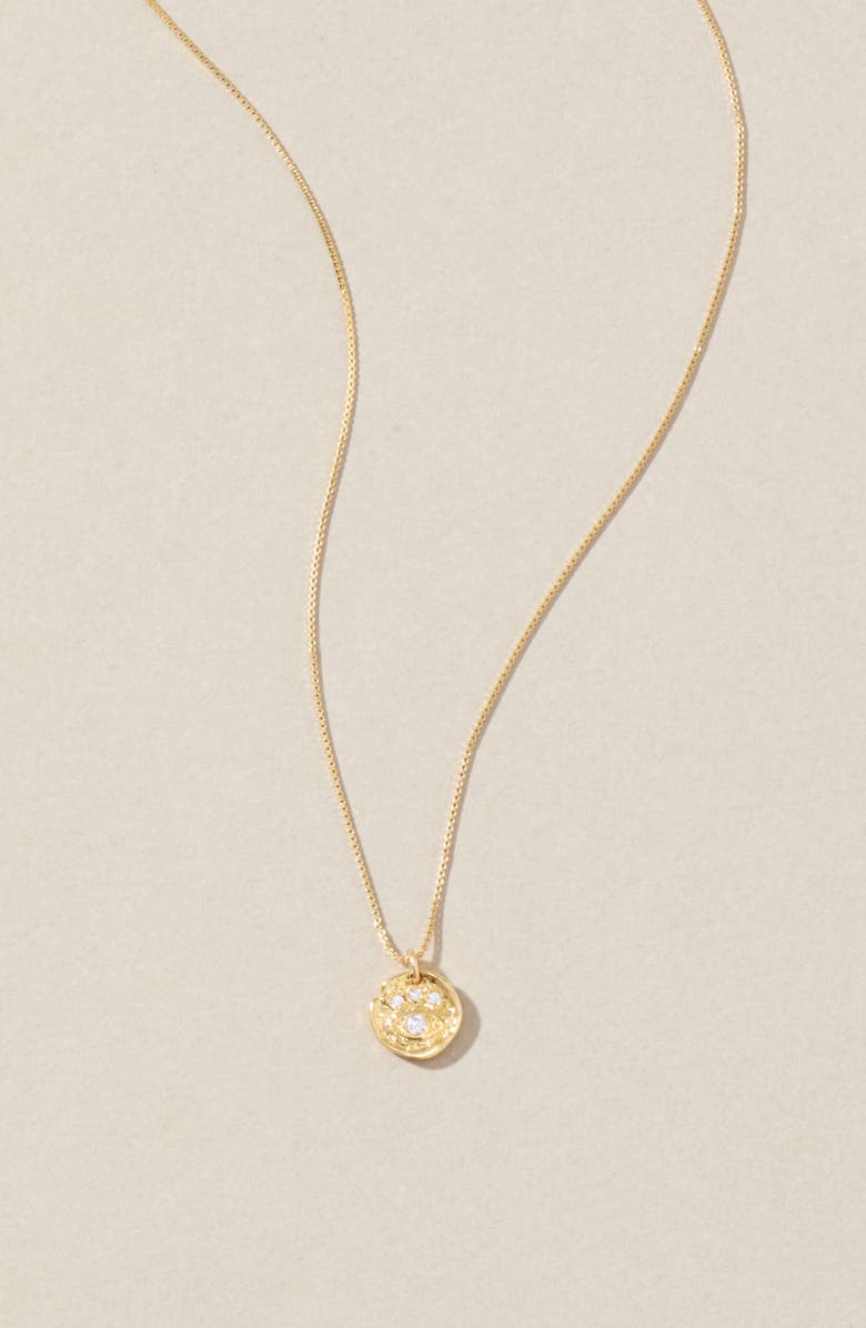 Set & Stones Evie Evil Eye Medallion Necklace, Alternate, color, Gold