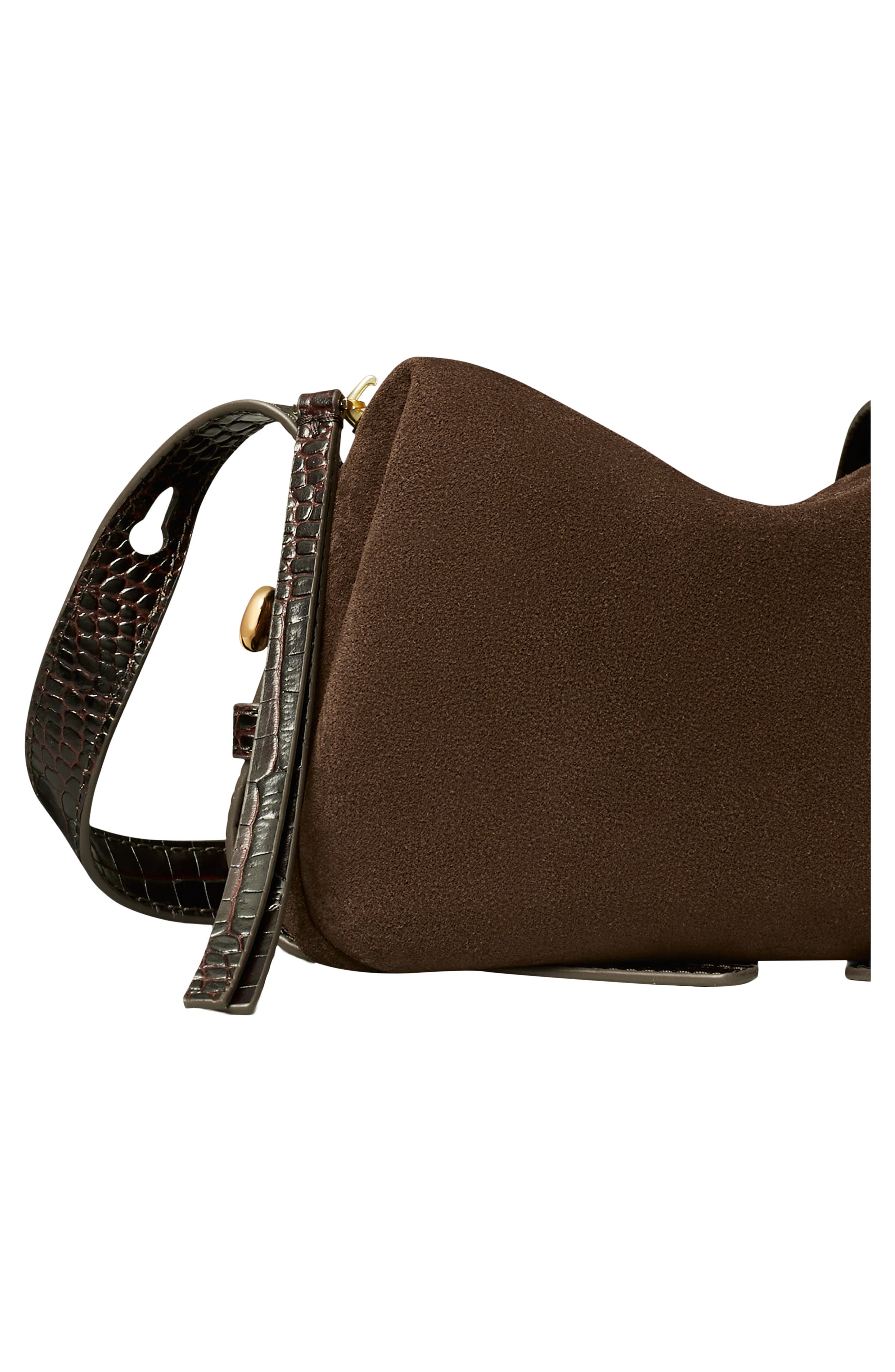 Romy Suede Crossbody Bag, Alternate, color, DARK COCOA
