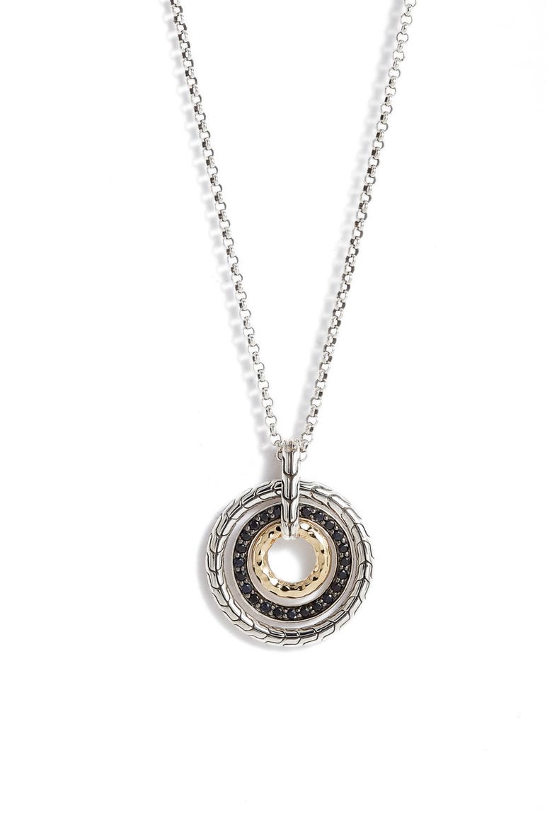 Classic Chain Hammmered Pendant, Main, color, SILVER
