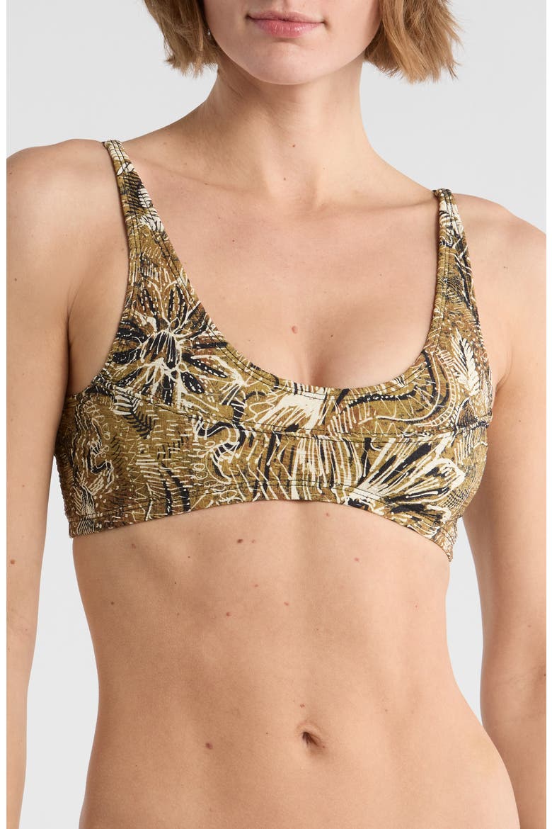 Printed Farrah Bralette Bikini Top, Main, color, OLIVE
