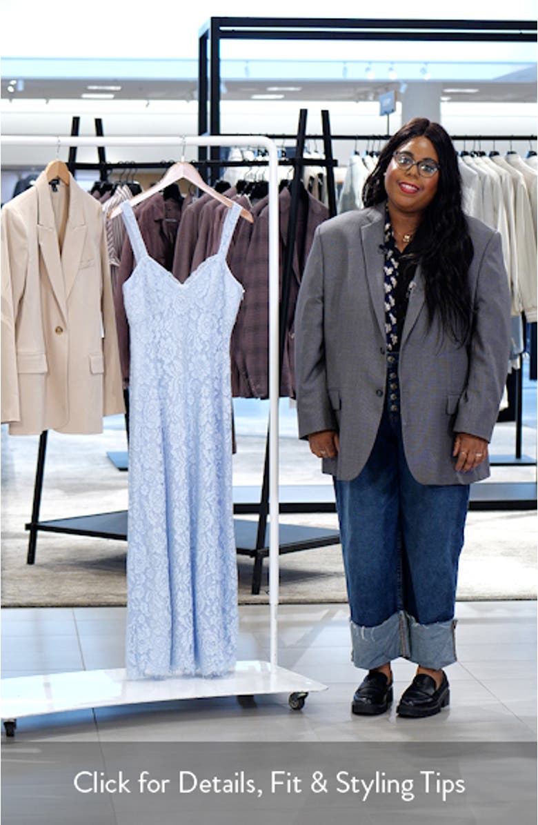 Elysia Cotton Blend Lace Gown, sales video thumbnail