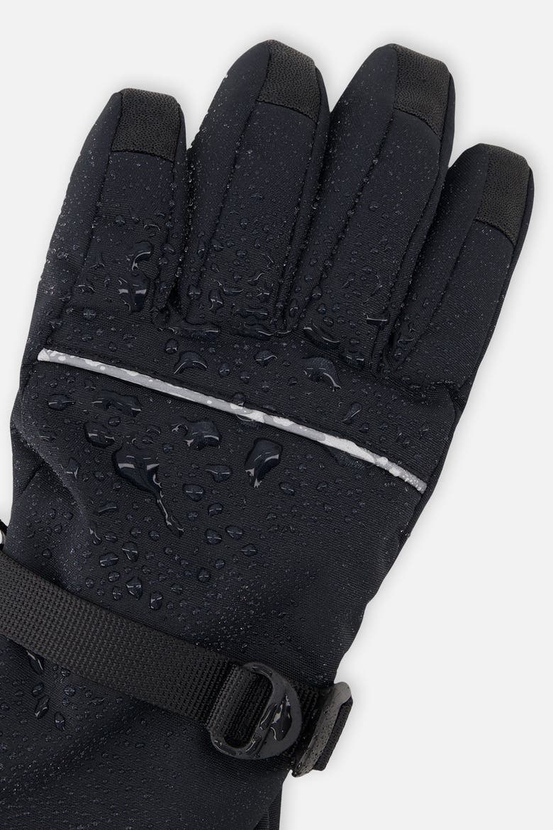 Teknik Rubberized Palm Removable Strap Winter Gloves, Alternate, color, Noir