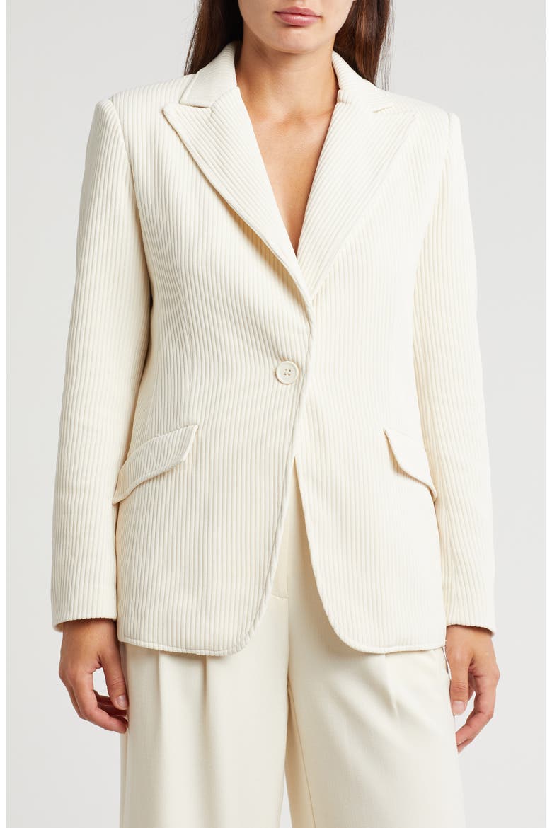 One-Button Corduroy Blazer, Main, color, CREAM
