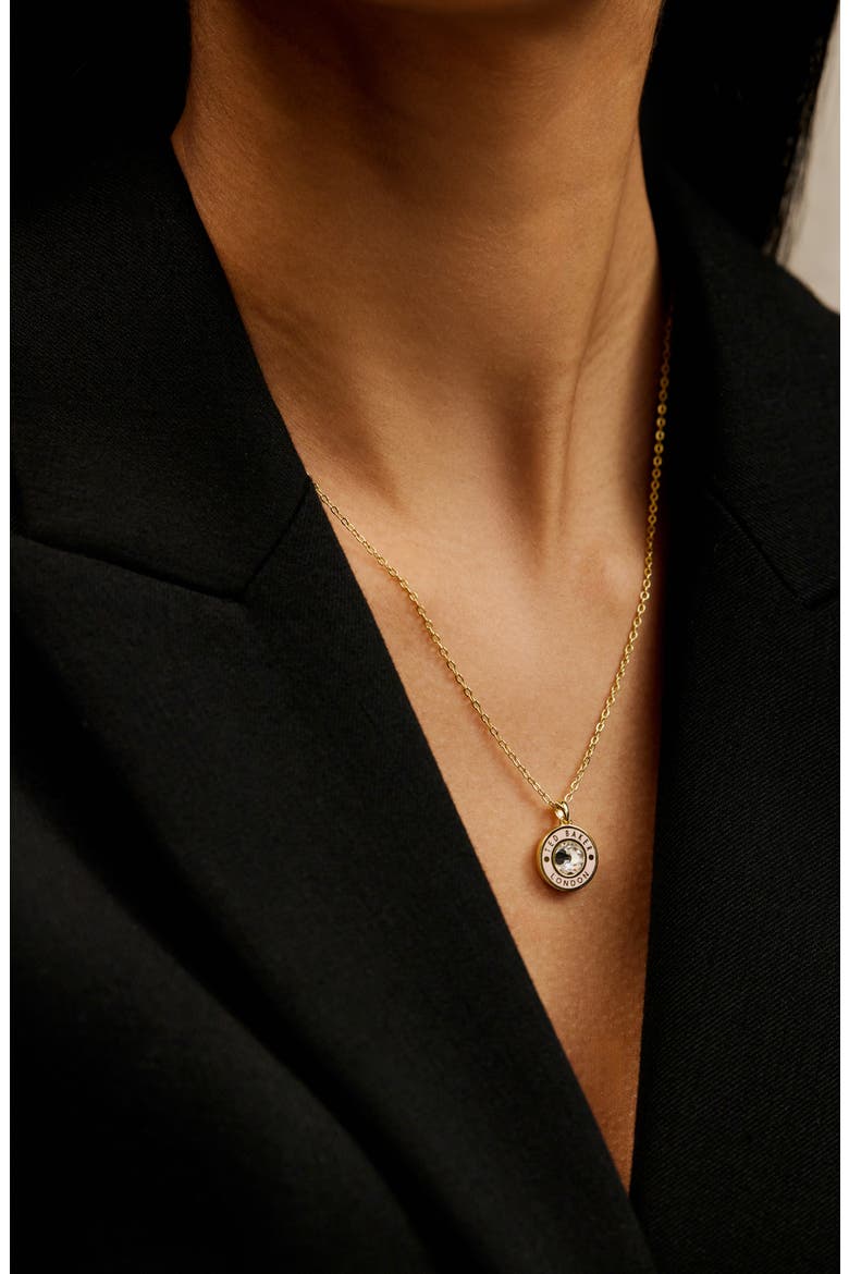 Cherlie Crystal Button Pendant Necklace, Alternate, color, GOLD / LIGHT PINK