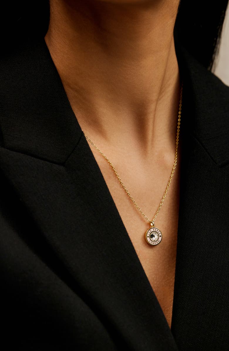 Ted Baker Cherlie Crystal Button Pendant Necklace, Alternate, color, 