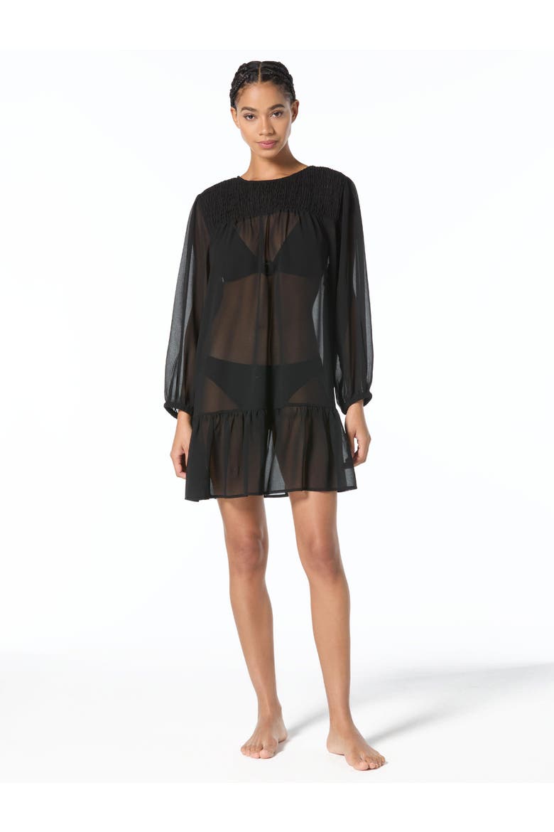 Solids Cover Up Dress Swim, Main, color, Black