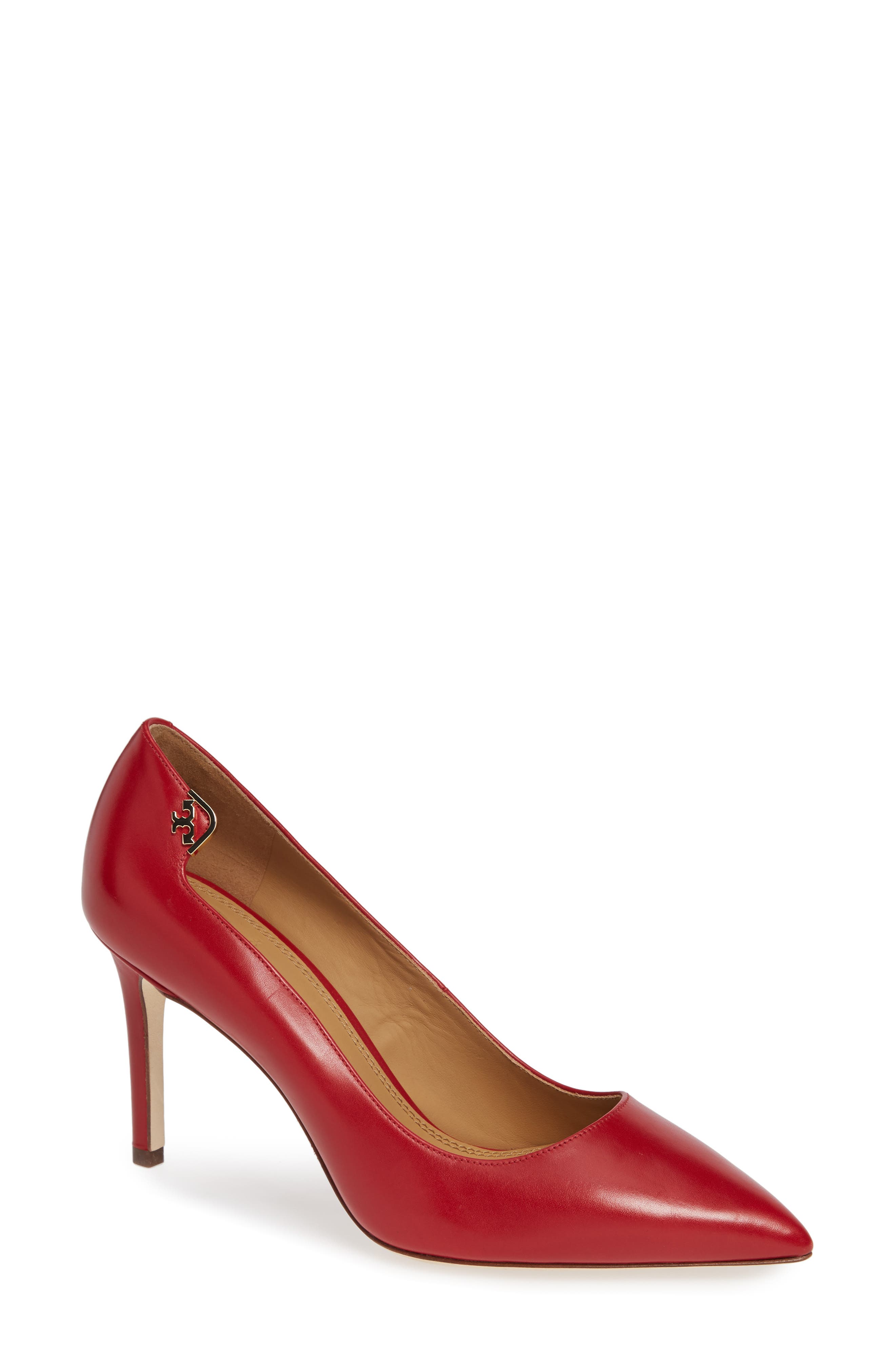 Elizabeth Pointy Toe Pump, Main, color, DARK REDSTONE