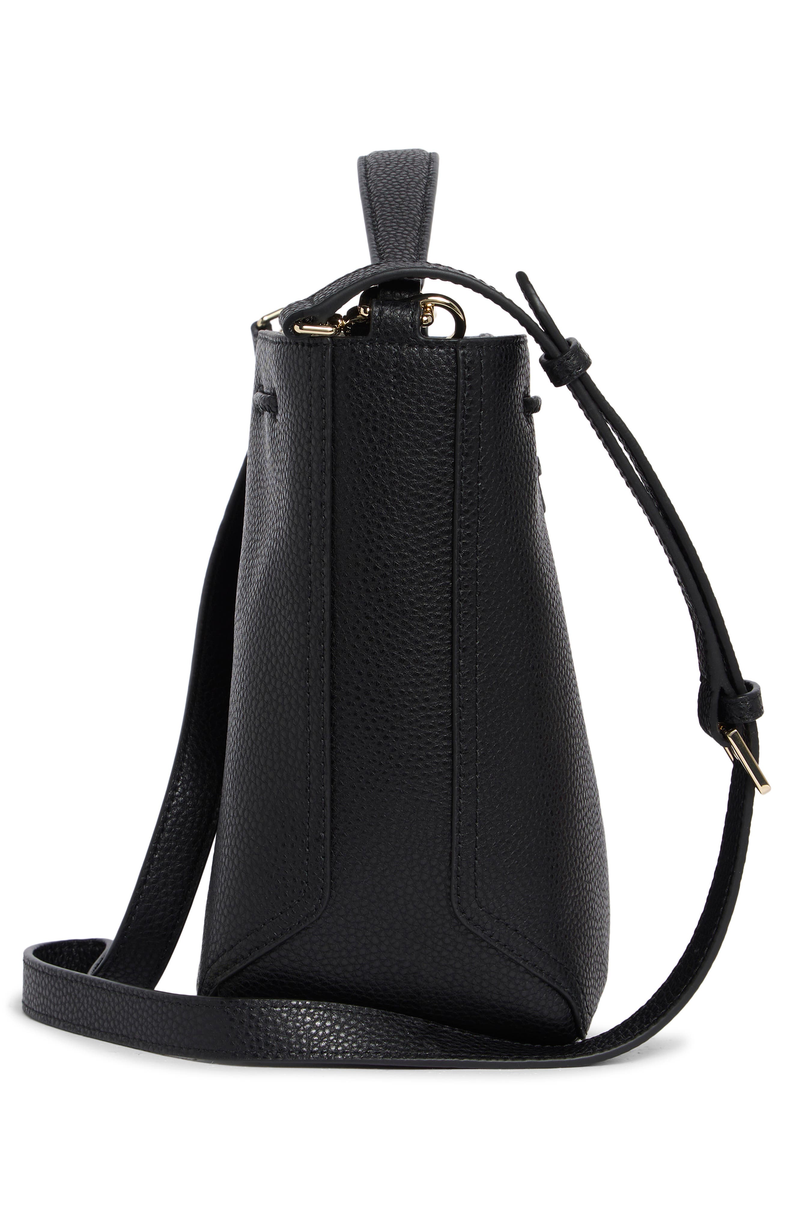 Furla Atena Leather Bucket Bag, Alternate, color, Nero
