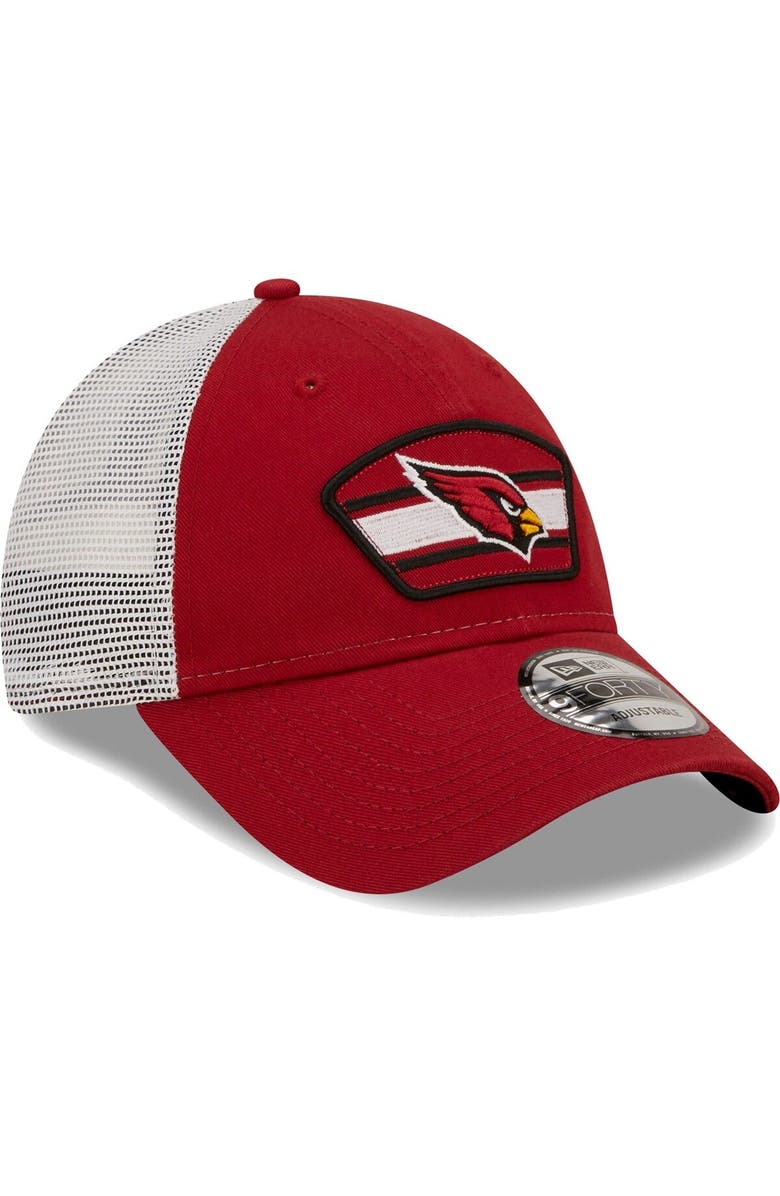 New Era Men's New Era Cardinal/White Arizona Cardinals Logo Patch Trucker 9FORTY Snapback Hat, Alternate, color, Cardinal