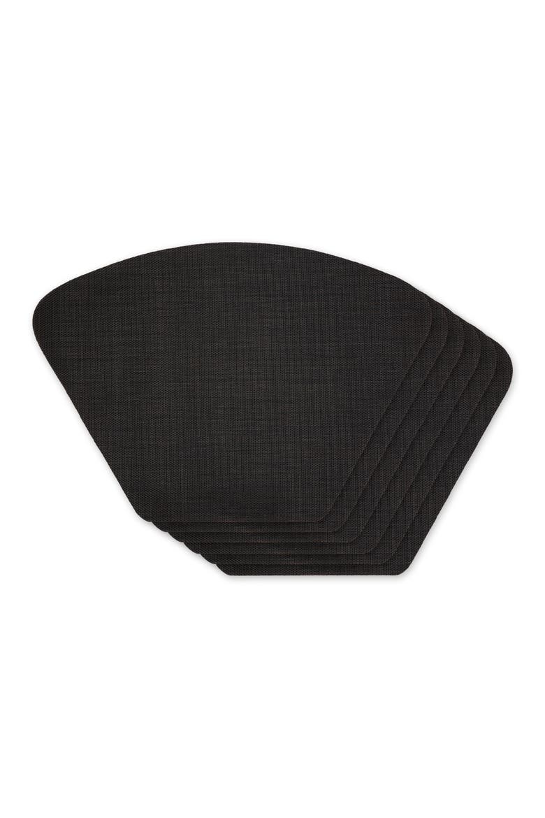 Solid Round Placemat Set/6, Main, color, Black