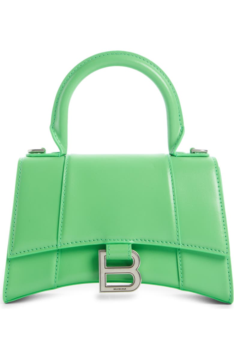 Balenciaga Extra Small Hourglass Leather Top Handle Bag, Main, color,