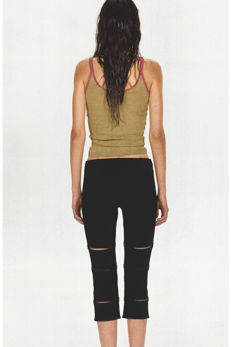 Cutout Capri Leggings, Alternate, color, BLACK