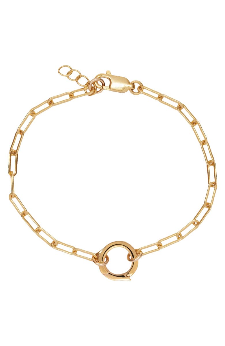 MADE BY MARY Jude Charm Bracelet with Link Lock, Main, color, Gold Filled