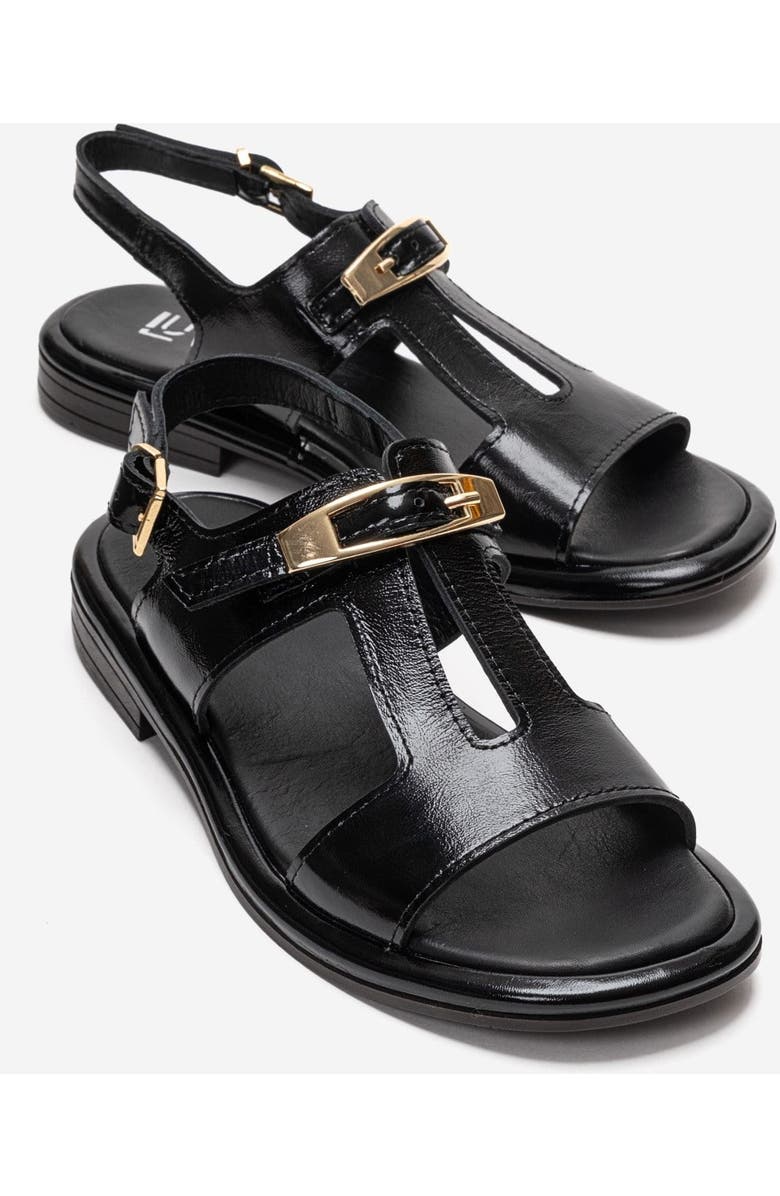 Forever & Always Shoes Auren Leather Buckle Sandal, Main, color, Black