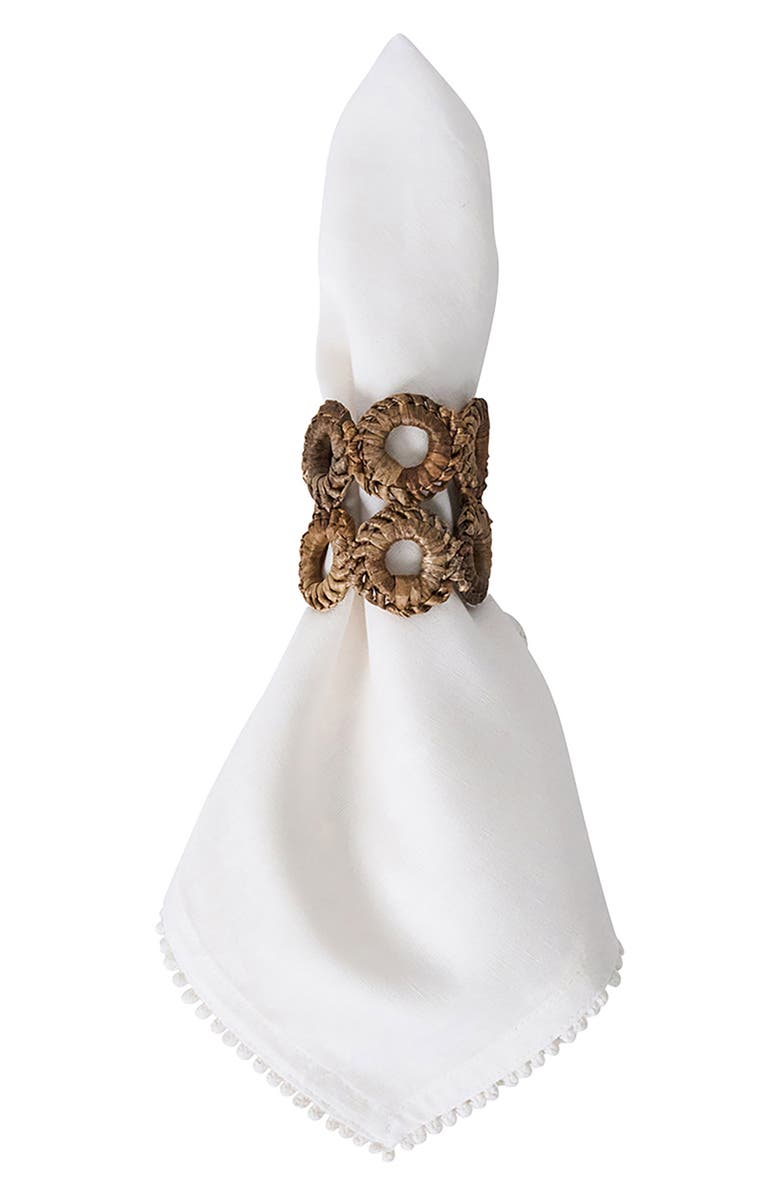 Juliska Rustic Ring Set of 4 Napkin Rings, Alternate, color, Natural