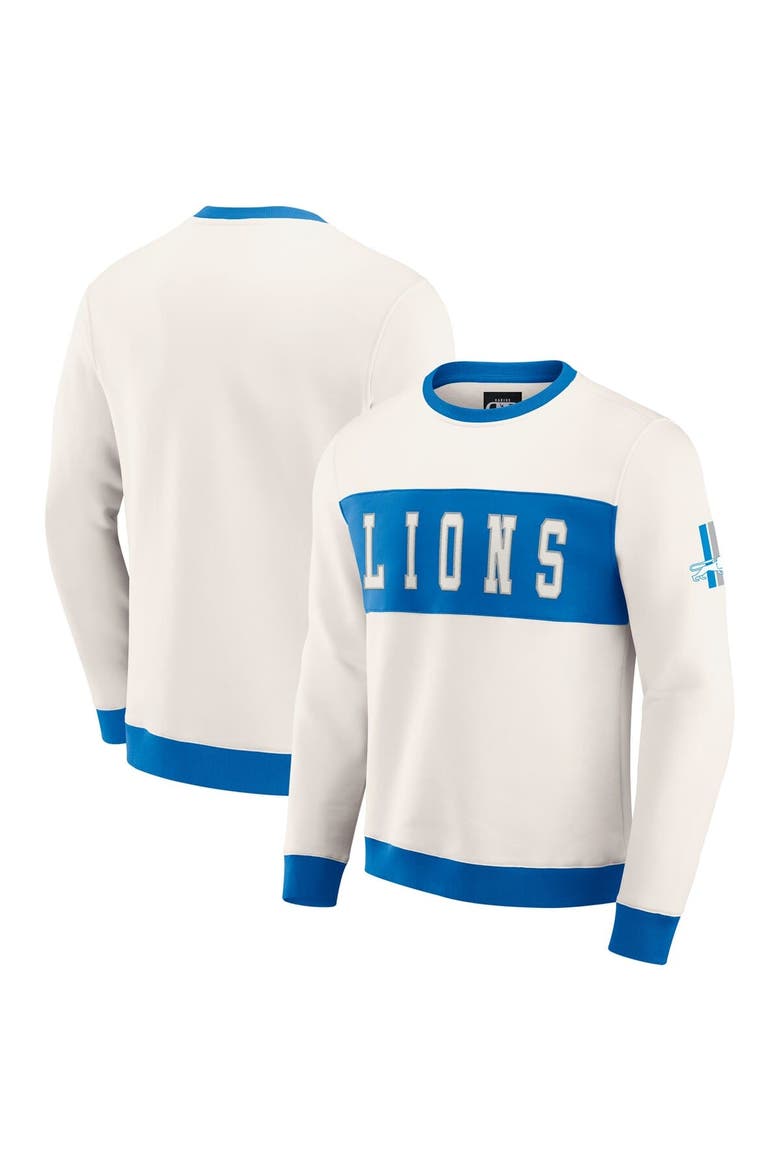 Men's Darius Rucker Collection by Fanatics  Cream Detroit Lions Colorblock Pullover Sweatshirt, Main, color, Cream