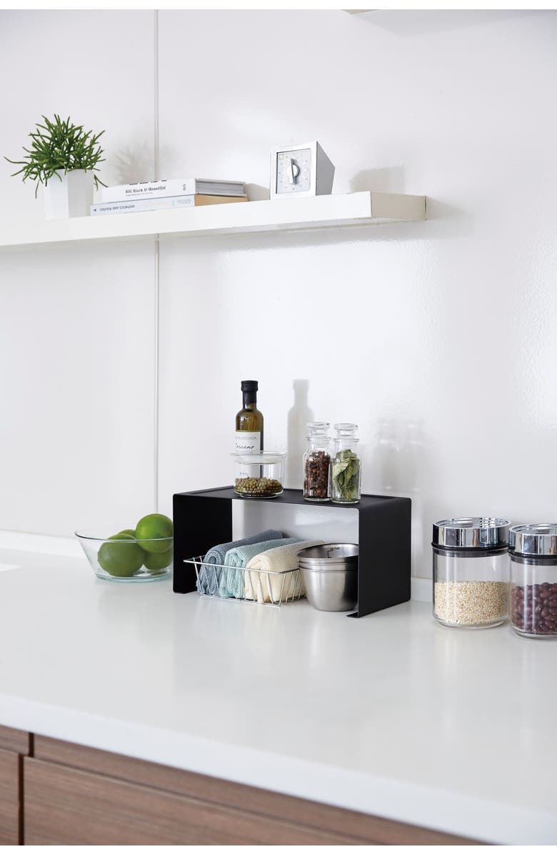Yamazaki Stackable Countertop Shelf, Alternate, color, Black