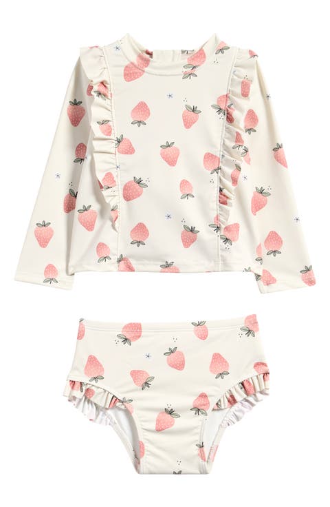 Strawberry Long Sleeve Two-Piece Rashguard Swimsuit (Baby)