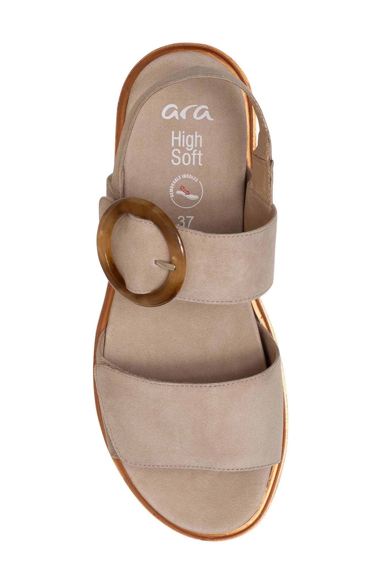 ara Bridgeport Slingback Platform Wedge Sandal, Alternate, color, Sand