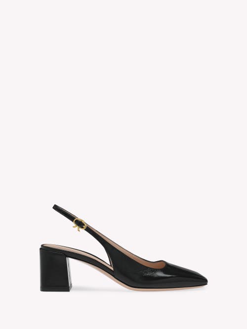 Gianvito Rossi Freeda Sling 55 Square Toe Heels In Black