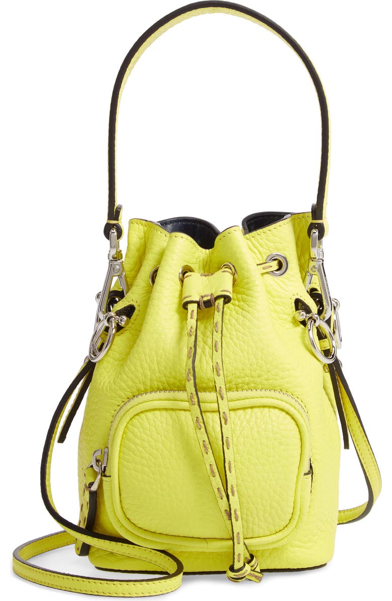 Fendi Mini Mon Tresor Leather Bucket Bag, Main, color,
