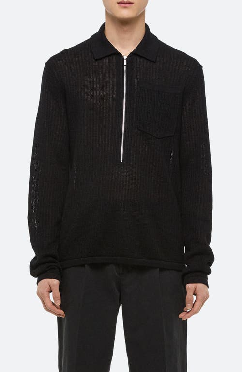 Helmut Lang Half Zip Linen Sweater