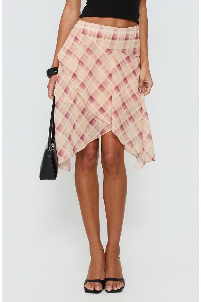 Natana Asymmetrical Midi Skirt, Main, color, MULTI CHECK