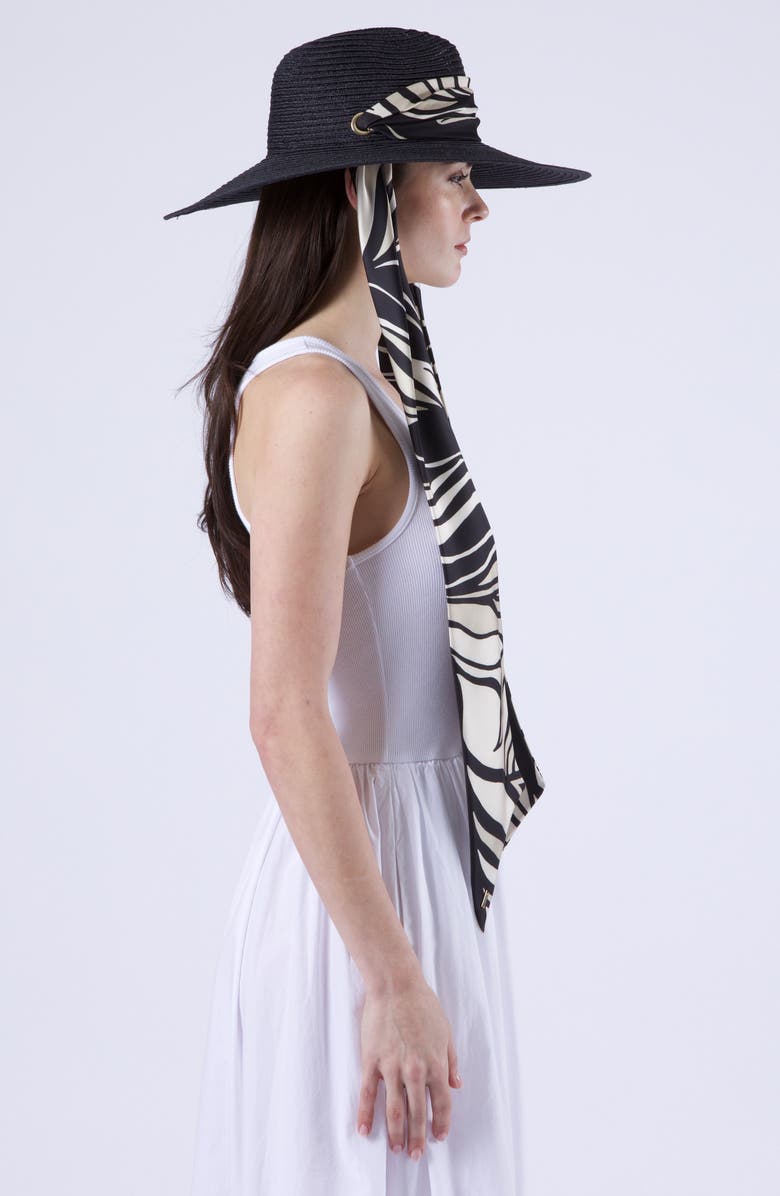 Eugenia Kim Cassidy UPF 25+ Packable Straw Fedora, Alternate, color, Black