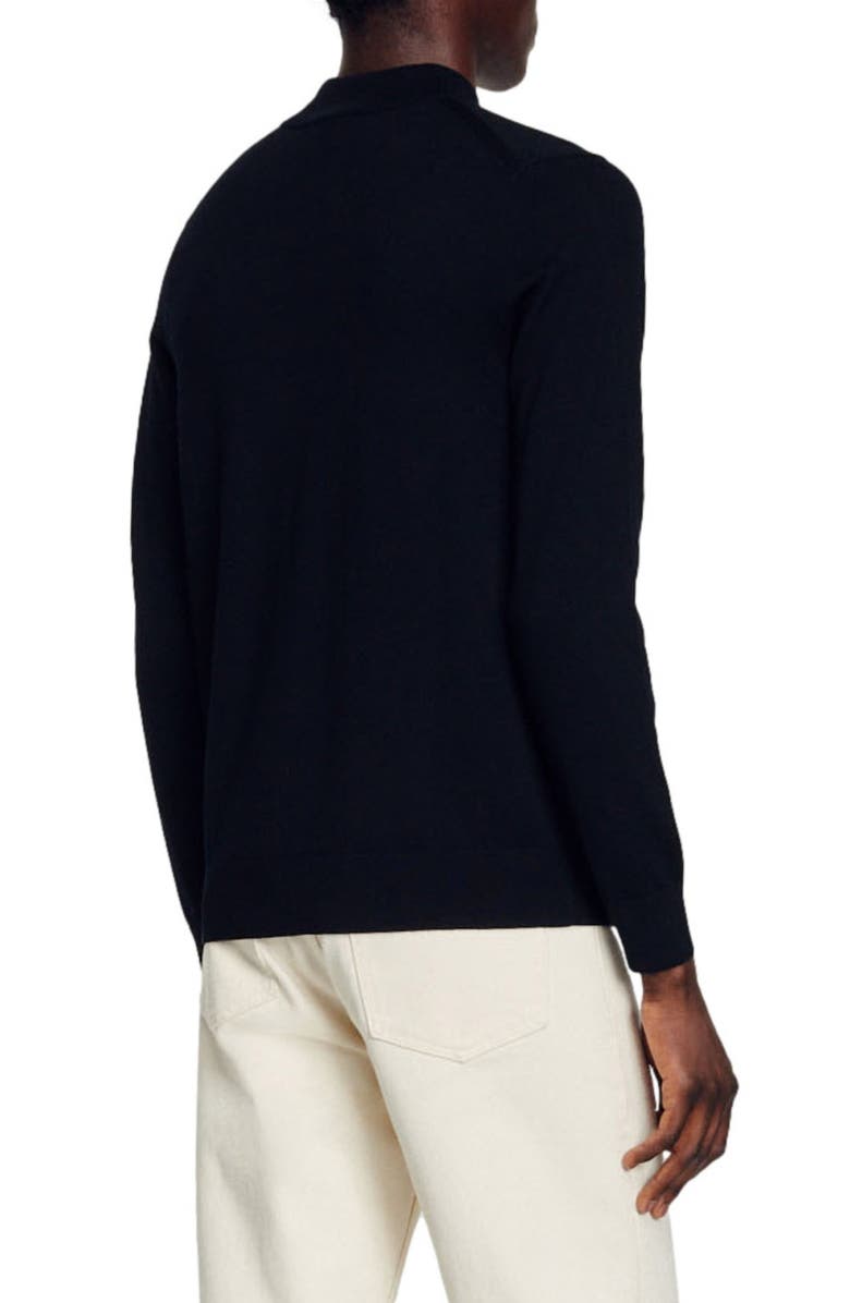 SANDRO Industrial Mock Neck Wool Sweater, Alternate, color,