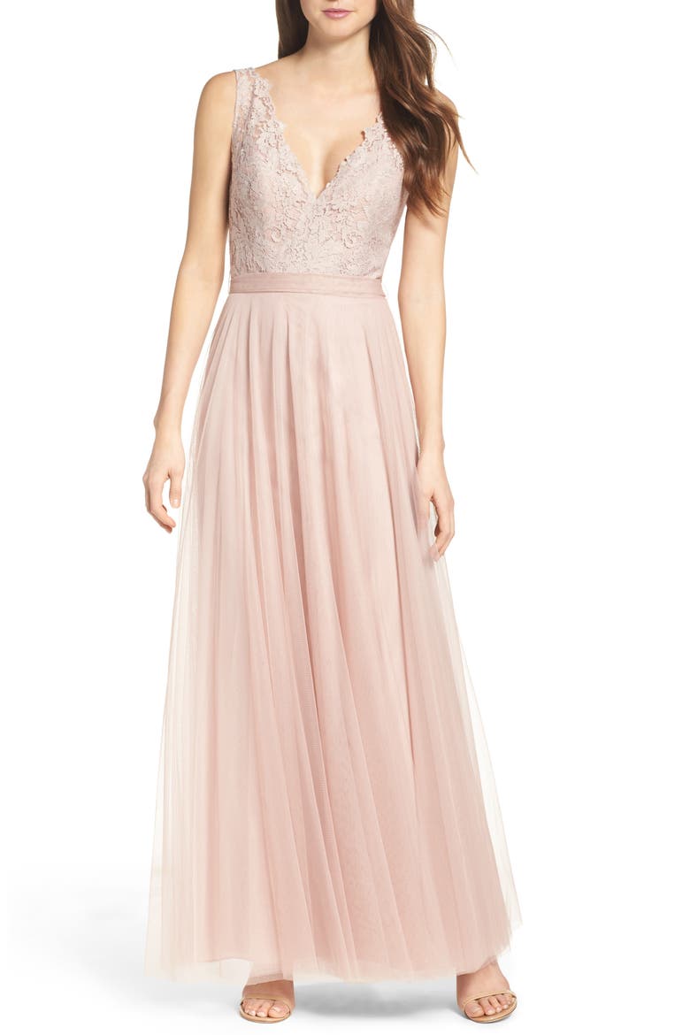 Desiree Tulle Dress, Main, color, BLUSH