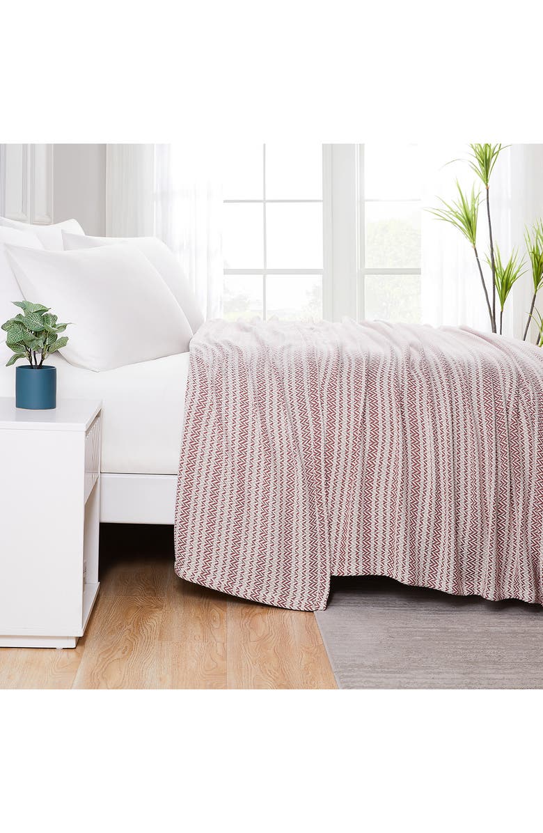 SOUTHSHORE FINE LINENS Agadir Cotton Luxury Throw, Alternate, color, Pink