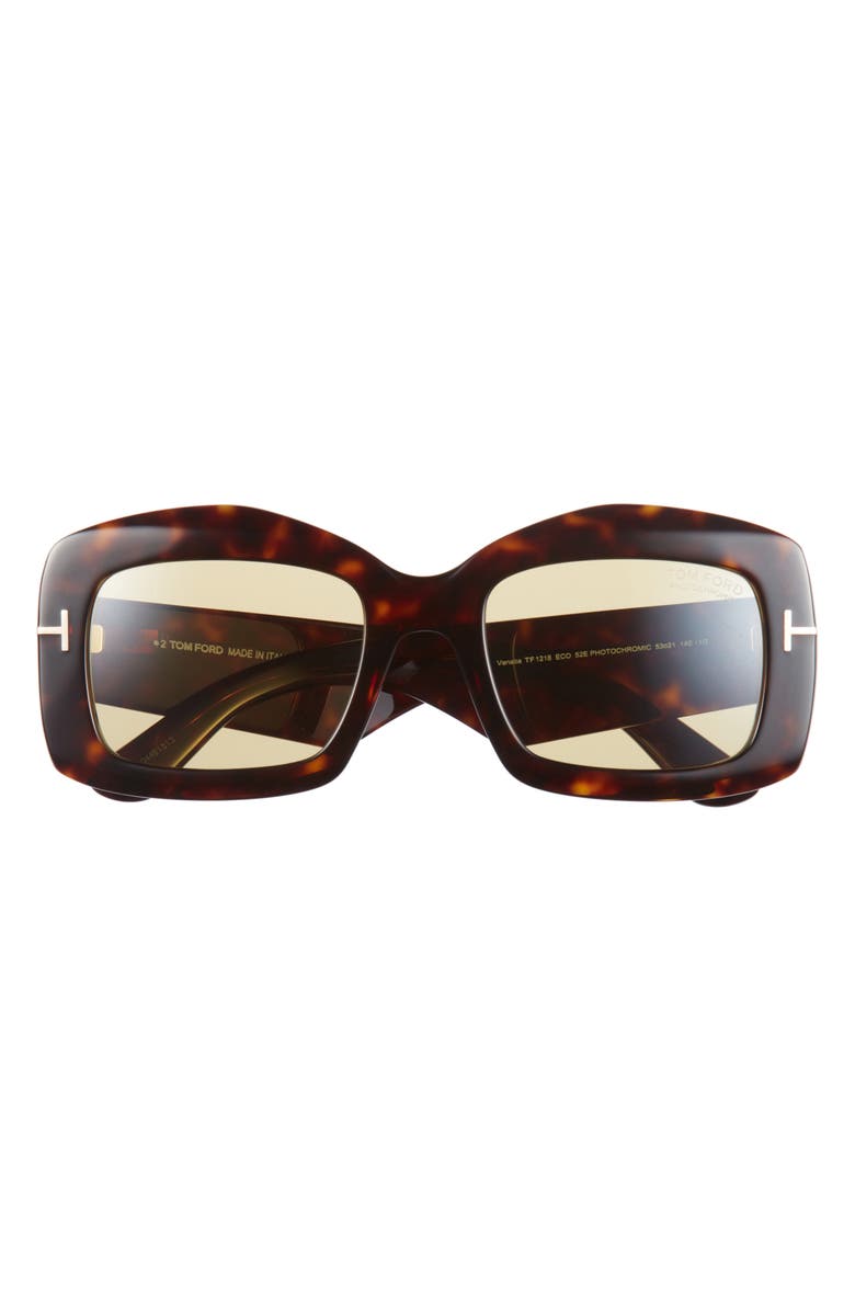TOM FORD 83mm Square Sunglasses, Main, color, Dark Havana / Brown