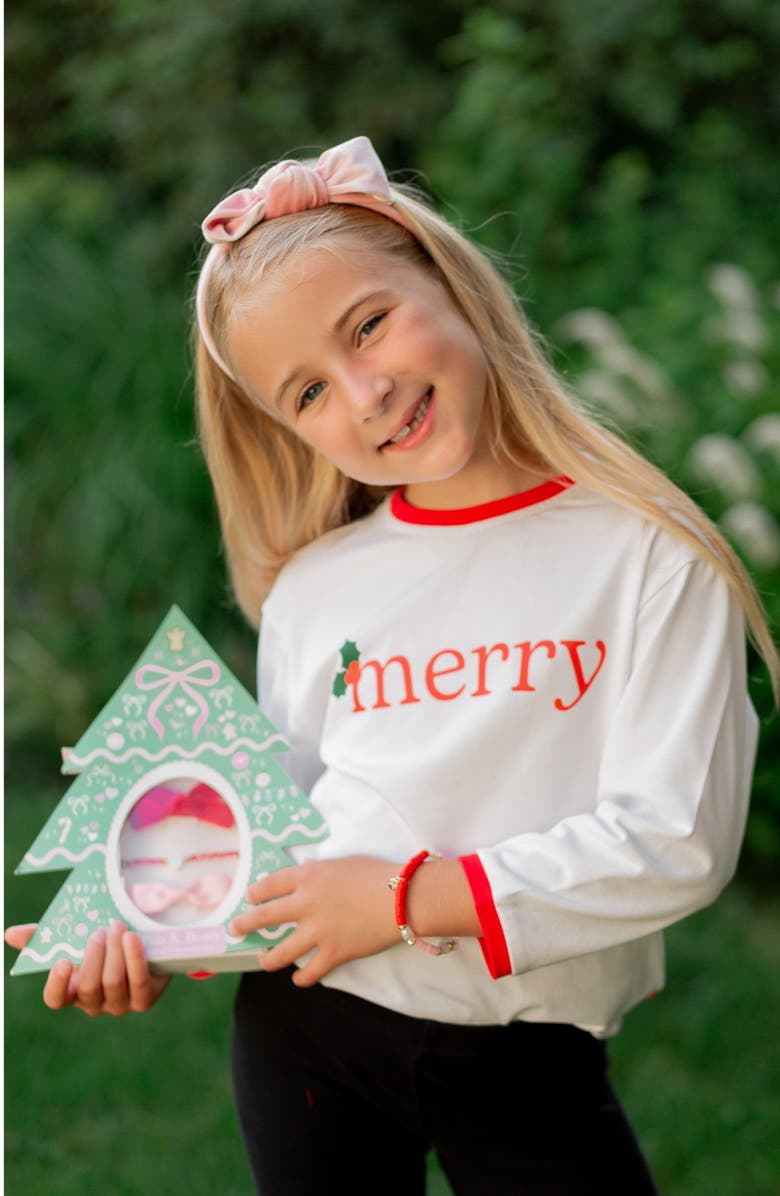 Bits & Bows Christmas Tree Bows & Bracelet Gift Set, Alternate, color, Red