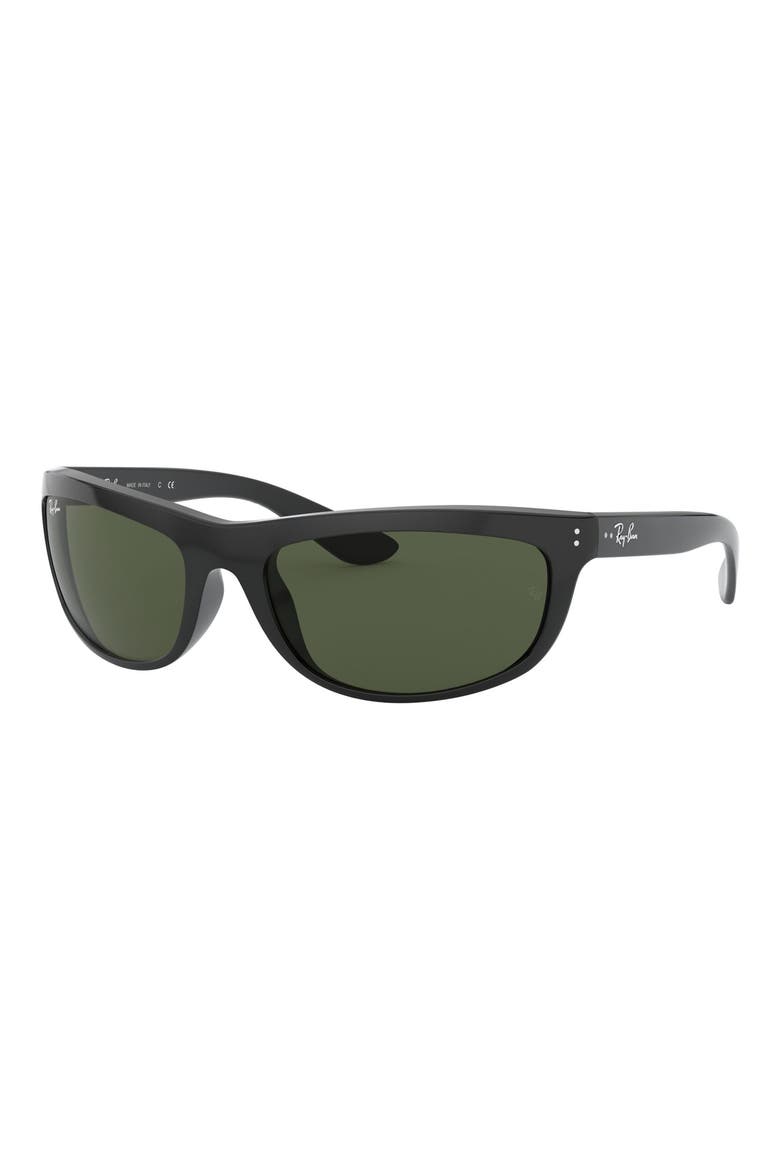 62mm Oversize Rectangular Sunglasses, Alternate, color, BLACK