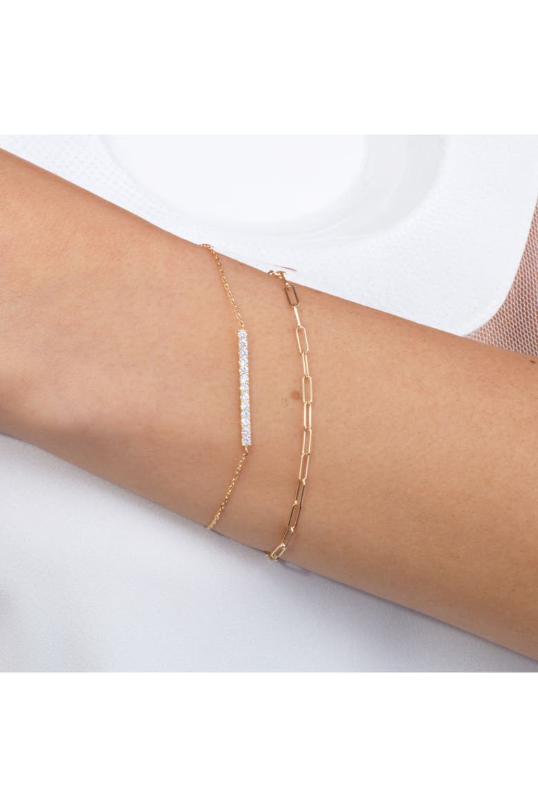 Diamond Bar Bracelet, Alternate, color, Yellow Gold