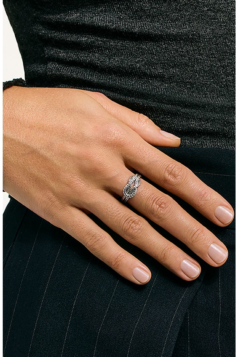 Love Knit Ring, Alternate, color, SILVER