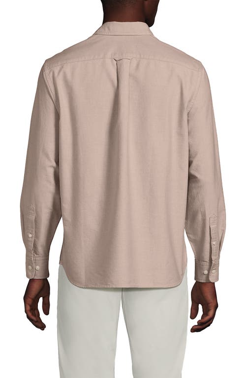 Lands' End Traditional Fit Comfort-first Sail Rigger Oxford Shirt In Brown