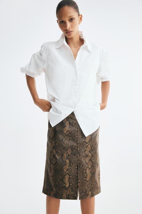 Coated Pencil Skirt