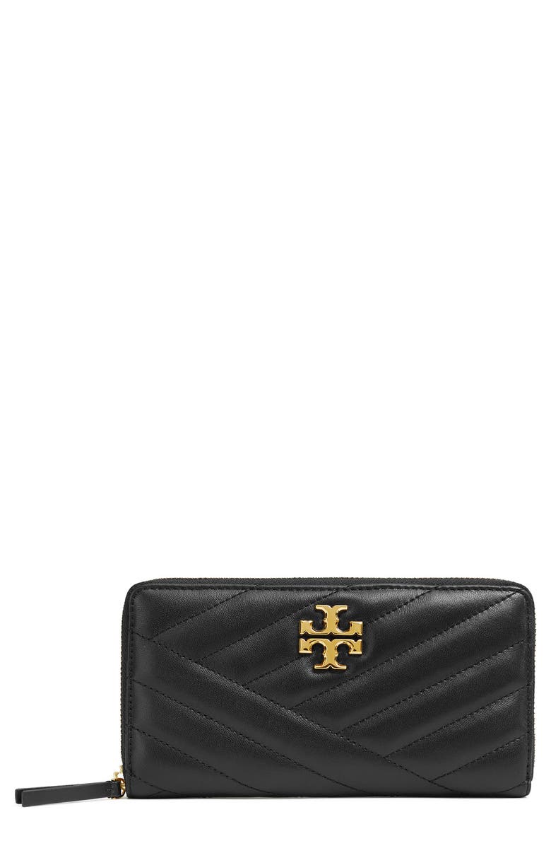 Tory Burch Kira Chevron Quilted Zip Leather Continental Wallet, Main, color,