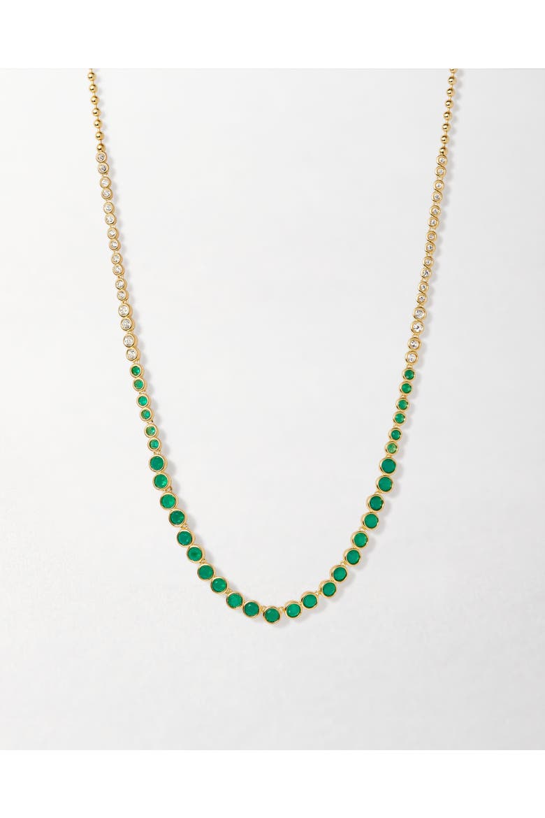 Serena Tennis Necklace, Main, color, Green