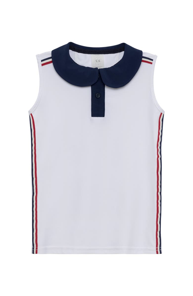 Courtside Kids Girls Ribboned Tank, Main, color, White