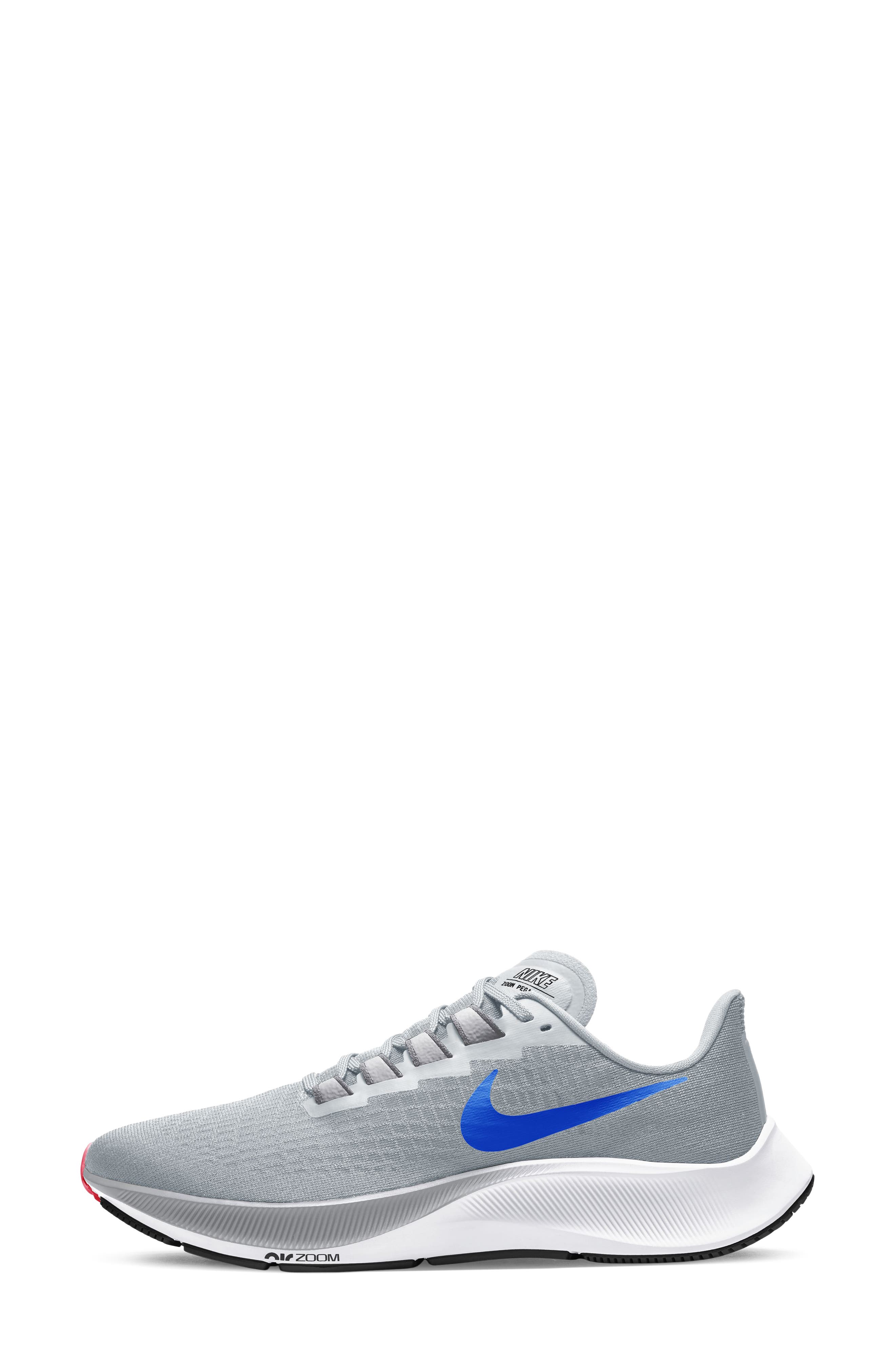 Air Zoom Pegasus 37 Running Shoe, Alternate, color, PLATINUM/ GREY/ CRIMSON/ BLUE