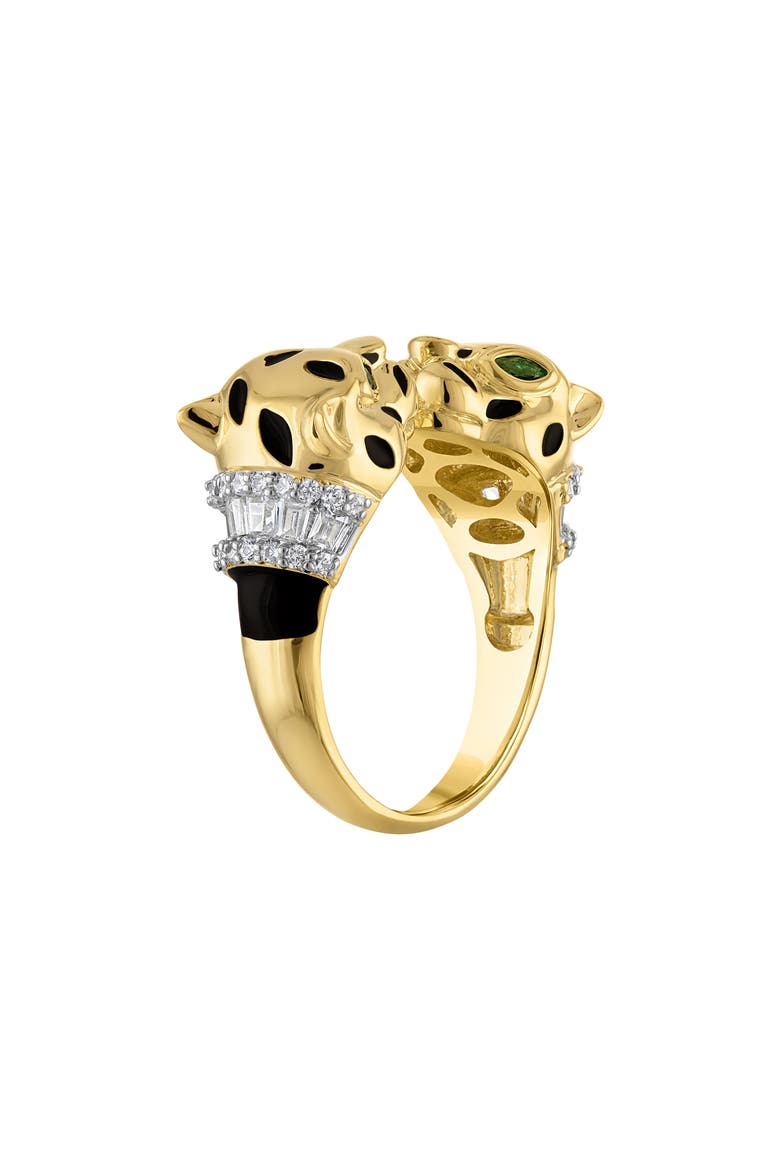 Leopard Cubic Zirconia Cocktail Ring, Alternate, color, YELLOW