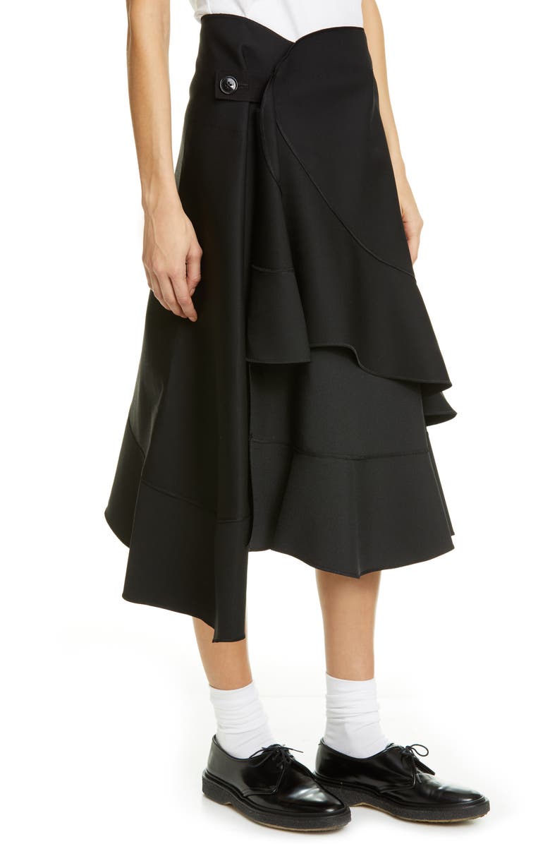 Tao Comme des Garçons Tricot Comme des Garçons Cascade Ruffle Wool Skirt, Alternate, color, 