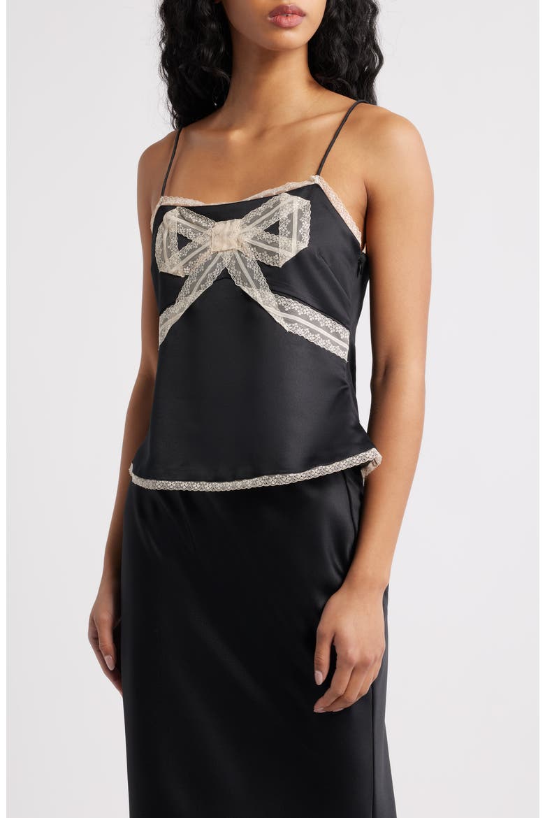 Arise Lace Bow Camisole, Main, color, BLACK