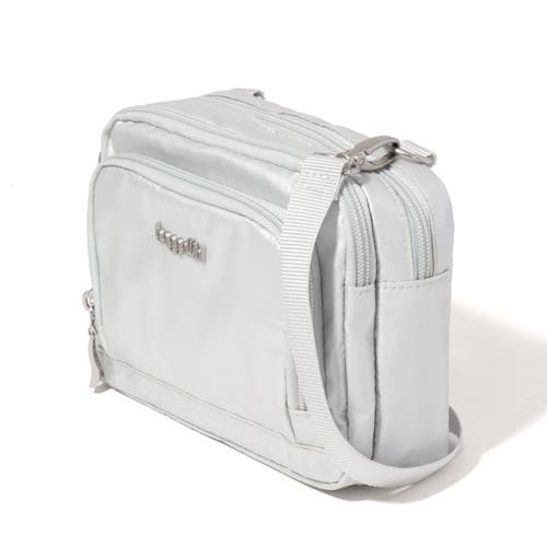 Baggallini Trifecta Rfid Wallet Crossbody Bag In Silver