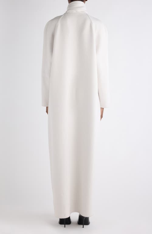 Balenciaga Scarf Cashmere Single-breasted Maxi Coat In White