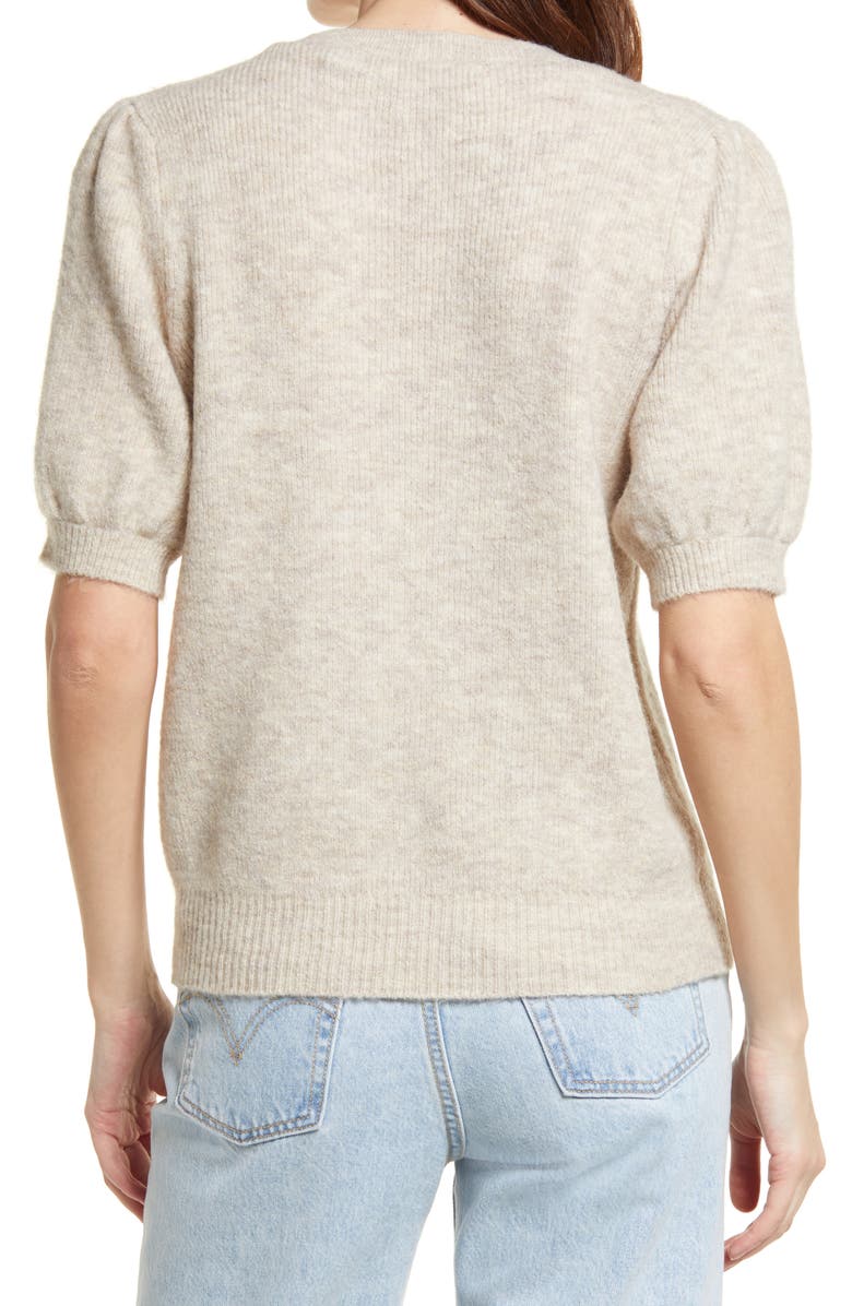 VERO MODA Lefile Puff Sleeve Sweater, Alternate, color, Birch Milange