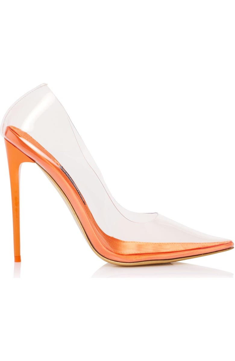 JESSICA RICH The Fancy Stiletto is a sexy signature shoe that is versatile for just about anything in your closet. This designer stiletto heel is the definition of pure elegance with a pointed toe and clear silhouette details., Main, color, Orange