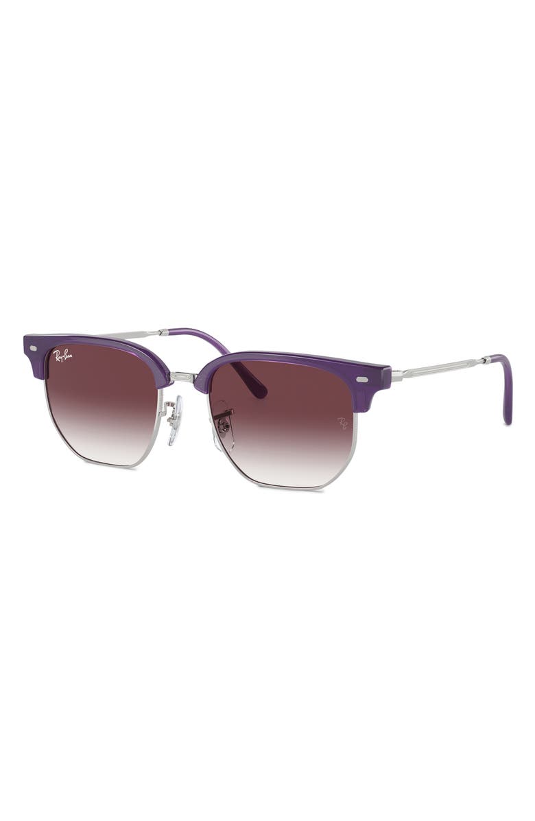 Ray-Ban Kids' Junior New Clubmaster Gradient Polarized 47mm Irregular Sunglasses, Alternate, color, Violet